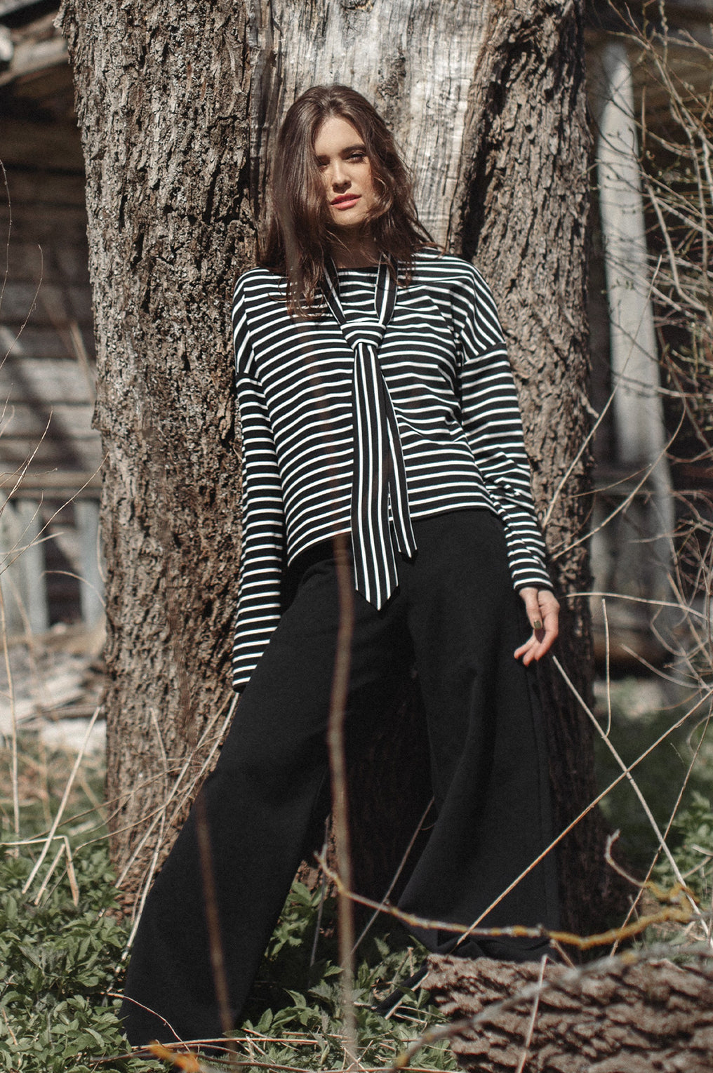 UNISEX STRIPE TOP WITH EXTRA LONG SLEEVES