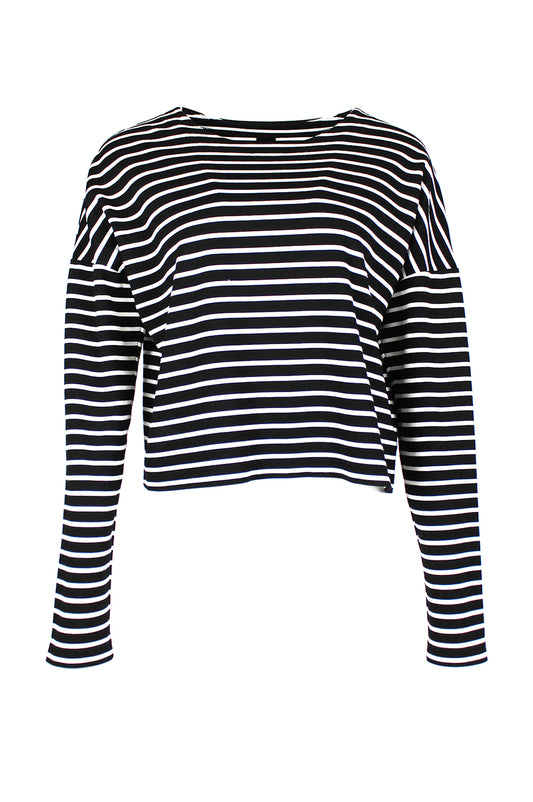 STRIPE TOP WITH EXTRA LONG SLEEVES